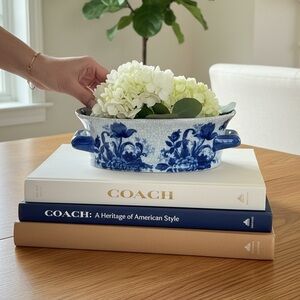 Vintage Bombay Company Blue & White Chinoiserie Planter Cache Pot Crackle Glaze